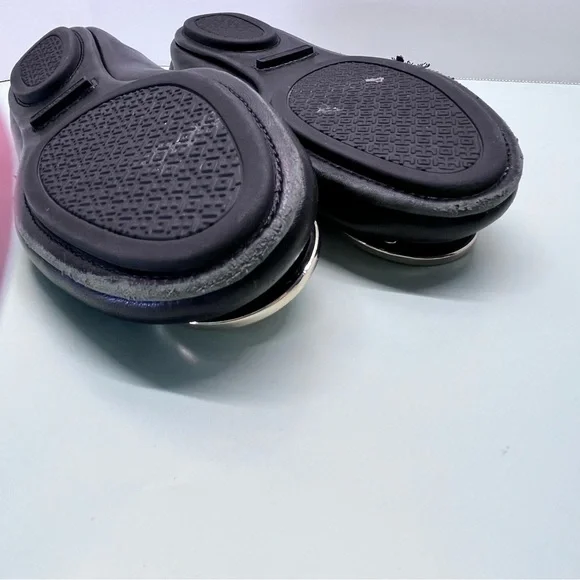 Tory Burch Black Flats with Gold Logo - Picture 7 of 9